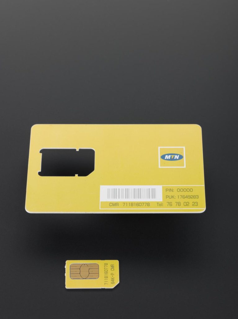 SIM card for the MTN mobile network, 2012 (mobile telephone component)
